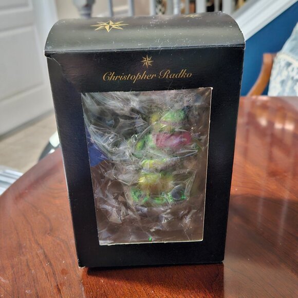 RARE ADORABLE CHRISTOPHER RADKO DRESSED UP FROG BOW TIE CHRISTMAS GLASS ORNAMENT - Picture 10 of 10